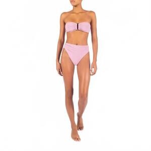 NEW ANEMOS strapless tortoise bikini top in orchid
